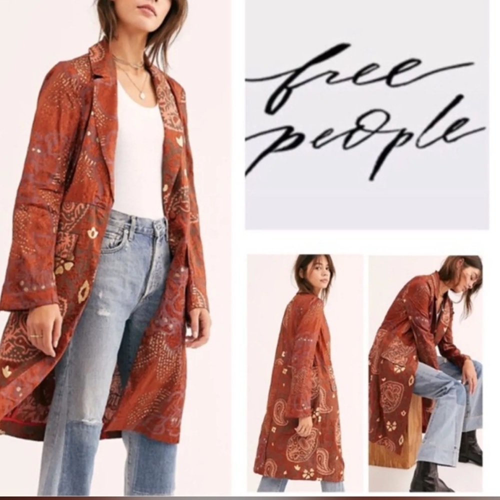 EUC Free people Eye of the Wild Cognac Duster/Trench Sz XS